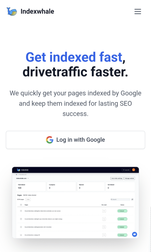 Index Whale Home Page